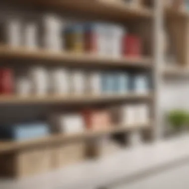 Organized kitchen shelf showcasing neatly folded reusable wipes